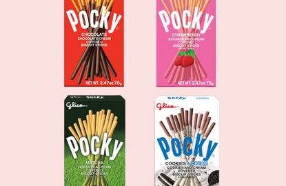 Pocky stick boxes: Original, strawberry, green tea, Oreo flavor
