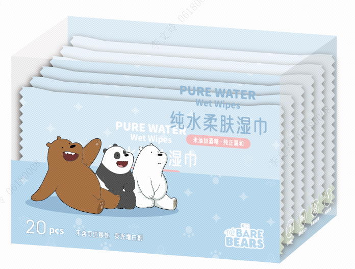 We Bare Bears Collection Wet Wipes (1 Wipe* 30 Packs)