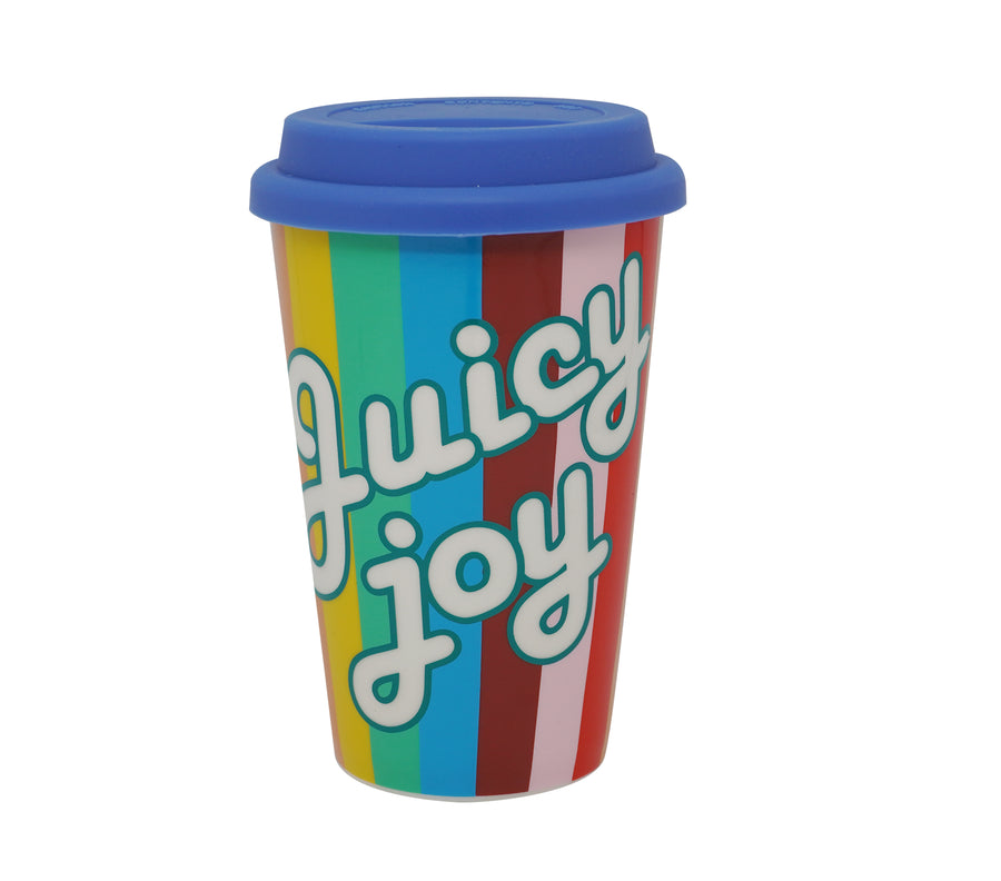 Enjoy A Juicy Joy Ceramic Tumbler for Coffee (400mL)