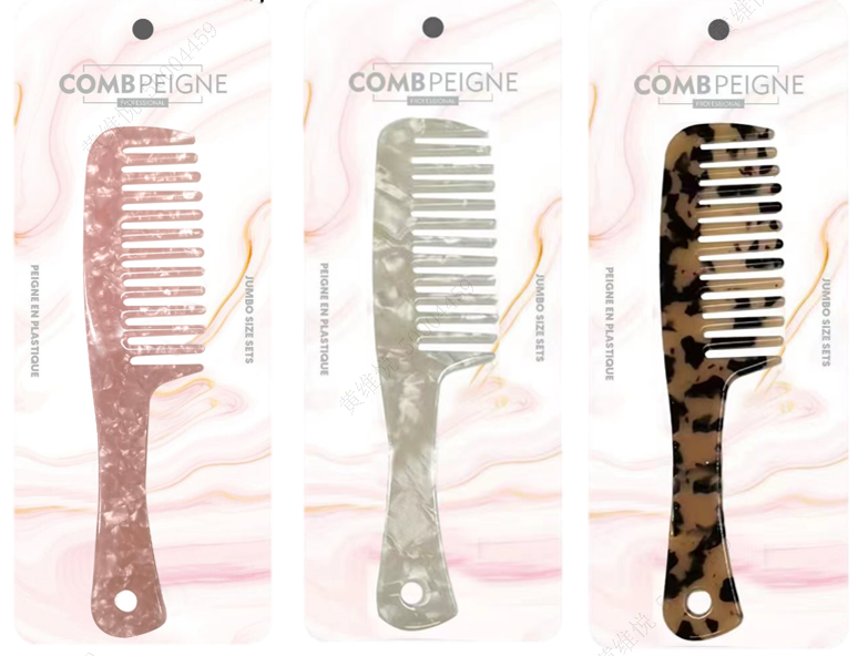 Acetic Acid Series Simple Long-Handle Fine Tooth Comb