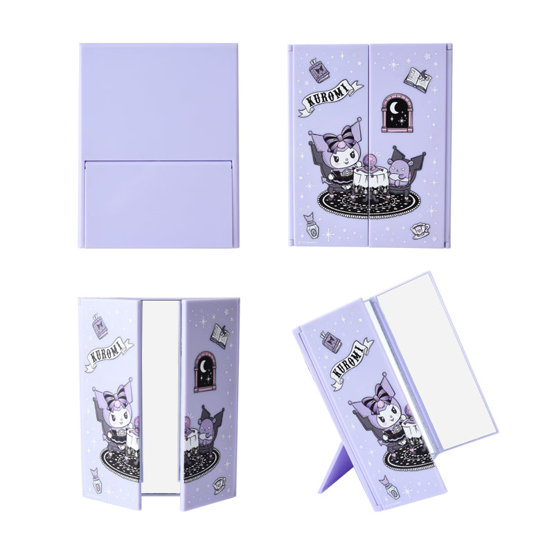 Kuromi Series Portable Three-Fold Makeup Mirror