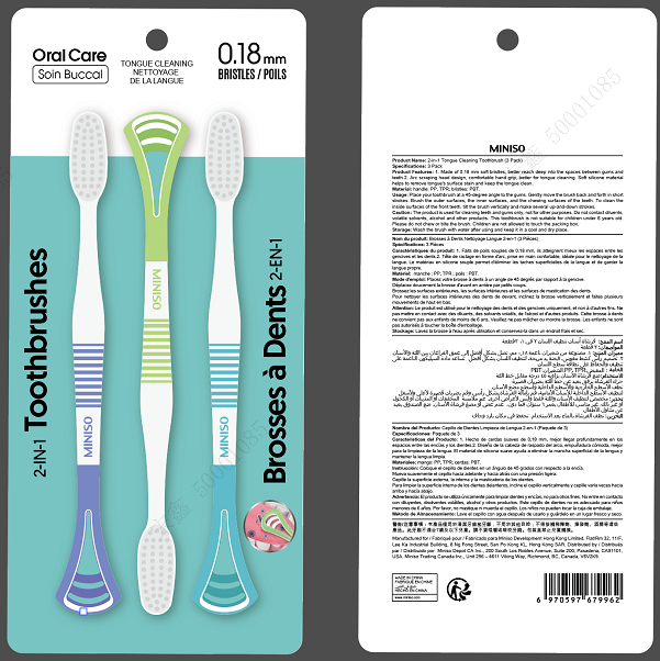 2-in-1 Tongue Cleaning Toothbrush (3 Pack)