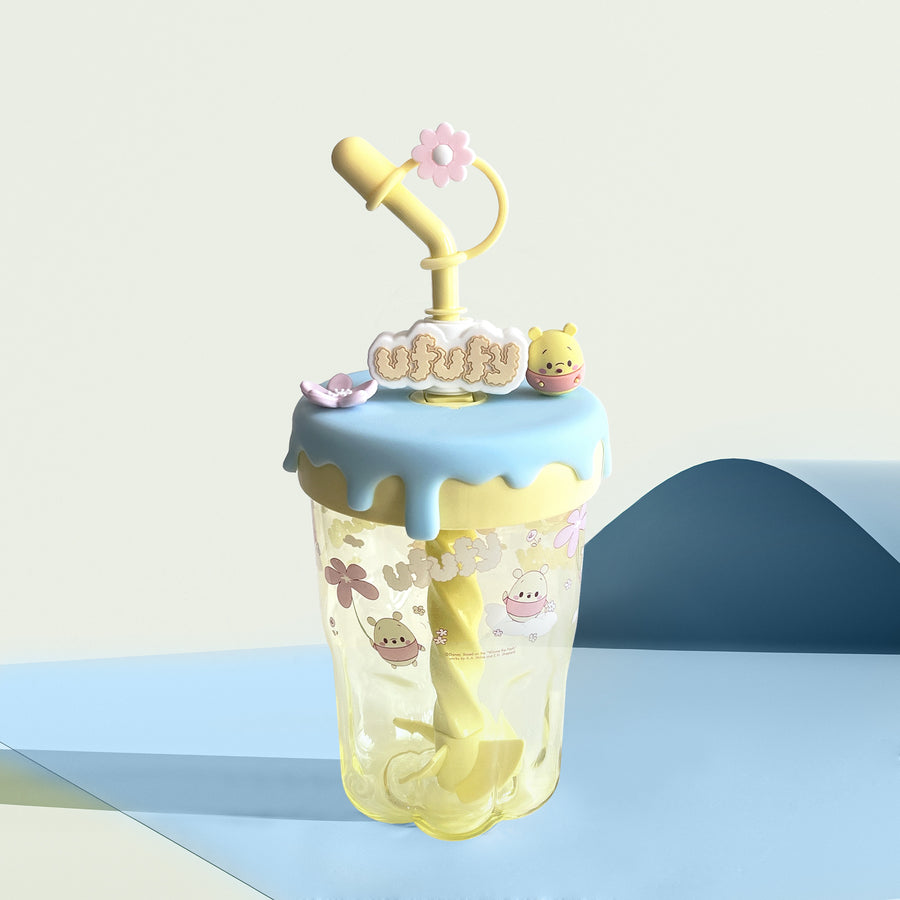 Disney Ufufy Collection Stirring Straw Tumbler (560mL)(Yellow)