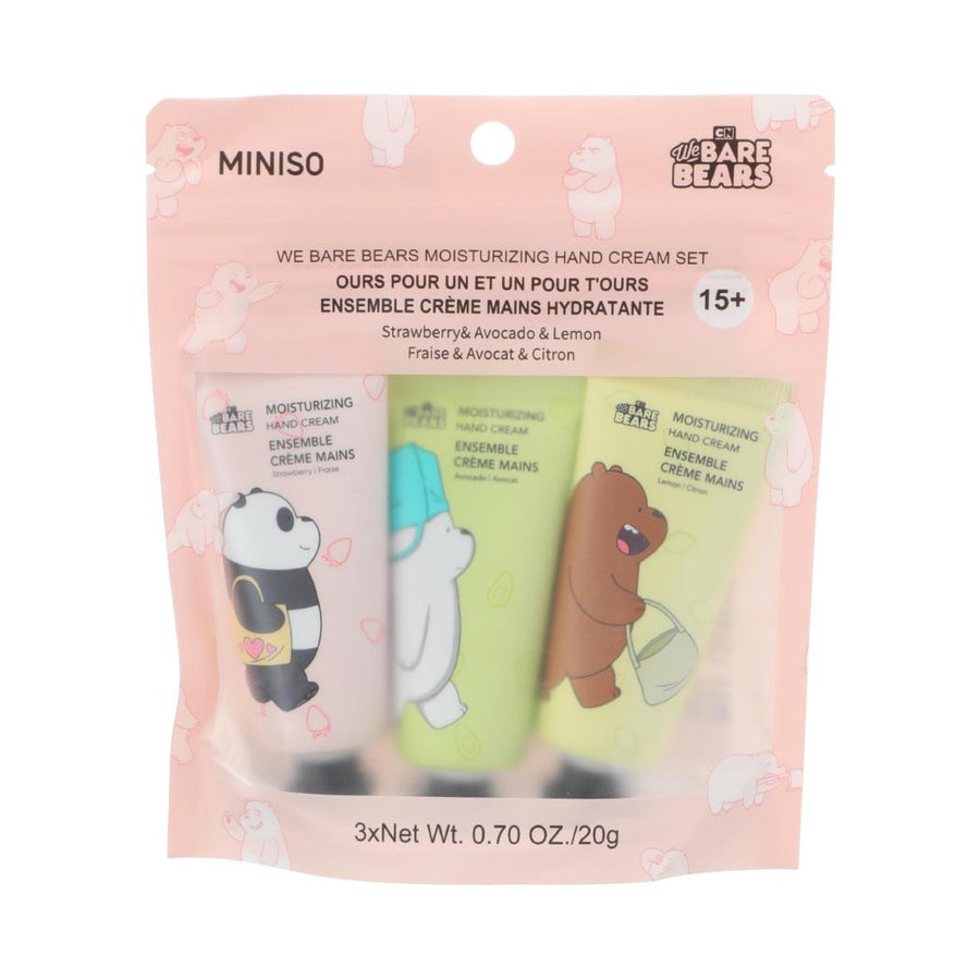 We Bare Bears Moisturizing Hand Cream Set (Strawberry & Avocado & Lemon)