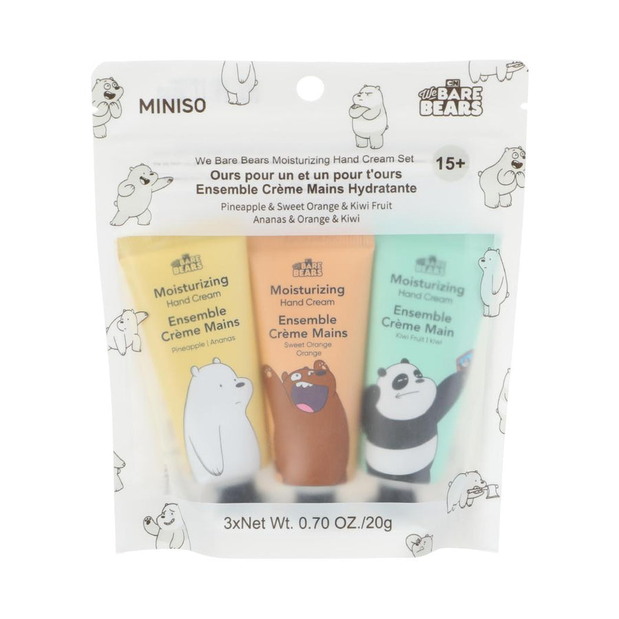 We Bare Bears Moisturizing Hand Cream Set (Pineapple & Sweet Orange & Kiwi Fruit)