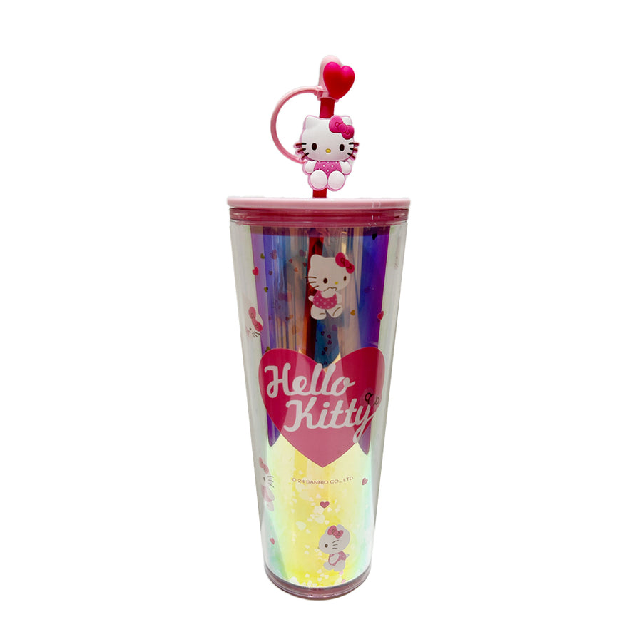 Hello Kitty Pink Collection Double Wall Plastic Bottle with Straw 800mL