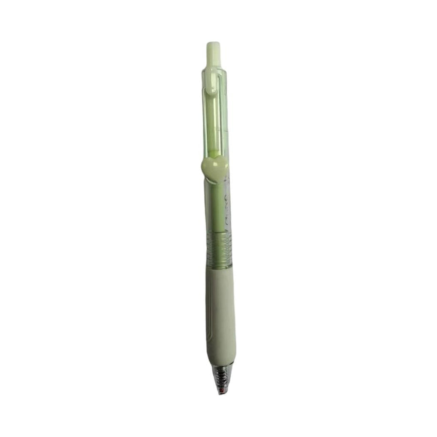 Retractable Heart Series Steel Wire Clip Gel Pen (0.5mm, Black) (Green Barrel)