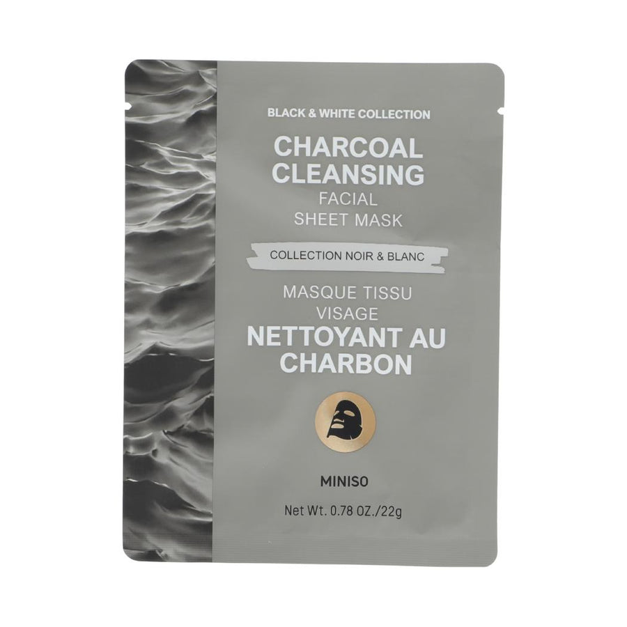 Black & White Collection  Charcoal  Cleansing Facial Sheet Mask