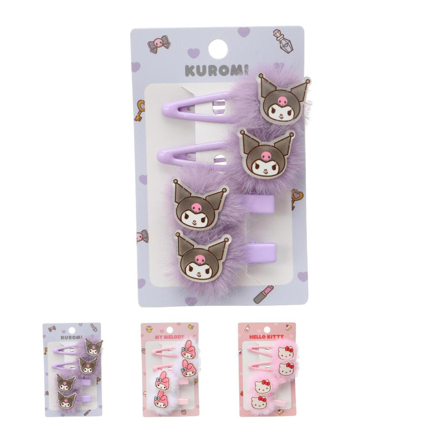 Sanrio characters Plush Series Hair Clips (4 pcs)