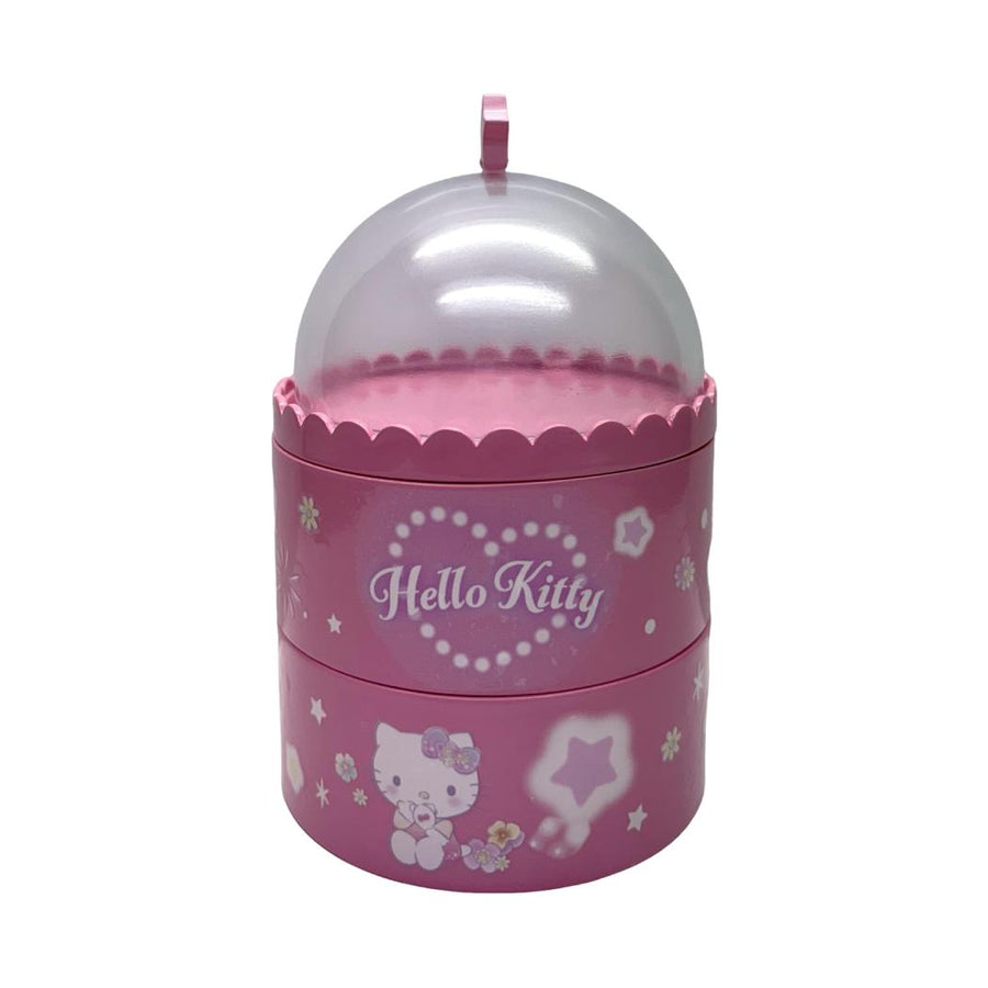 Hello Kitty Flower Language Round Lid Rotating Drawer Organizer