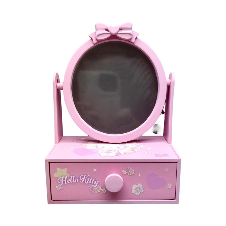 Hello Kitty Flower Language Mini Drawer Organizer with Mirror