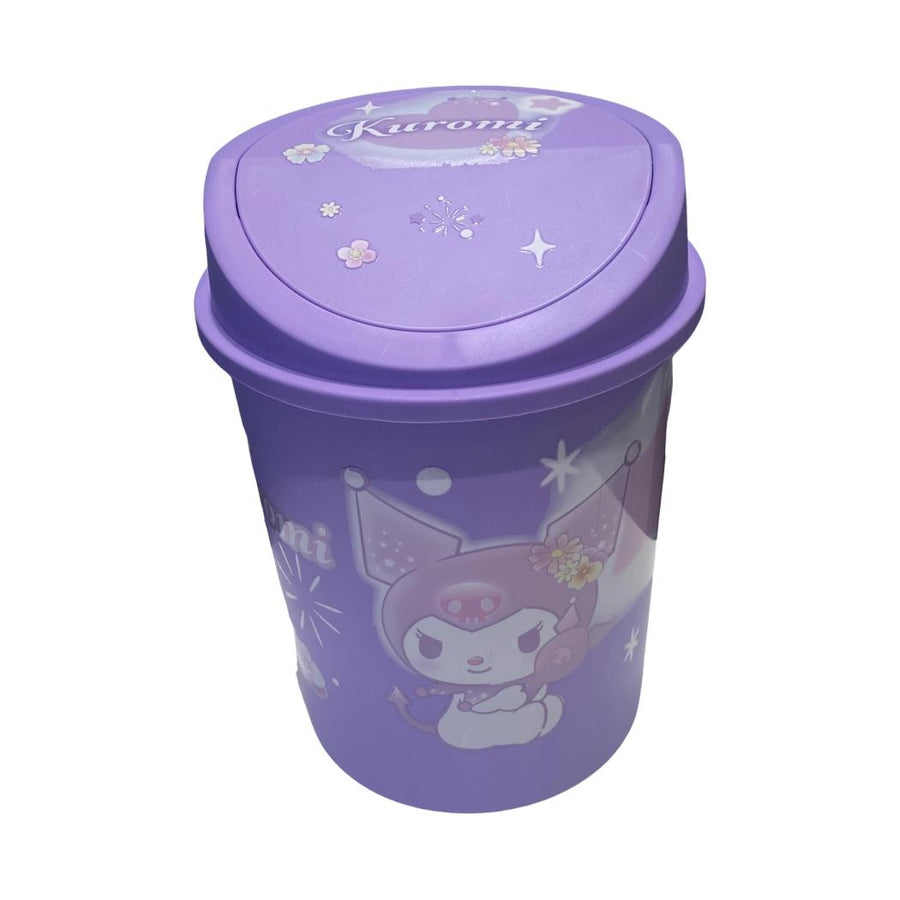 Kuromi Flower Language Swing Top Trash Can