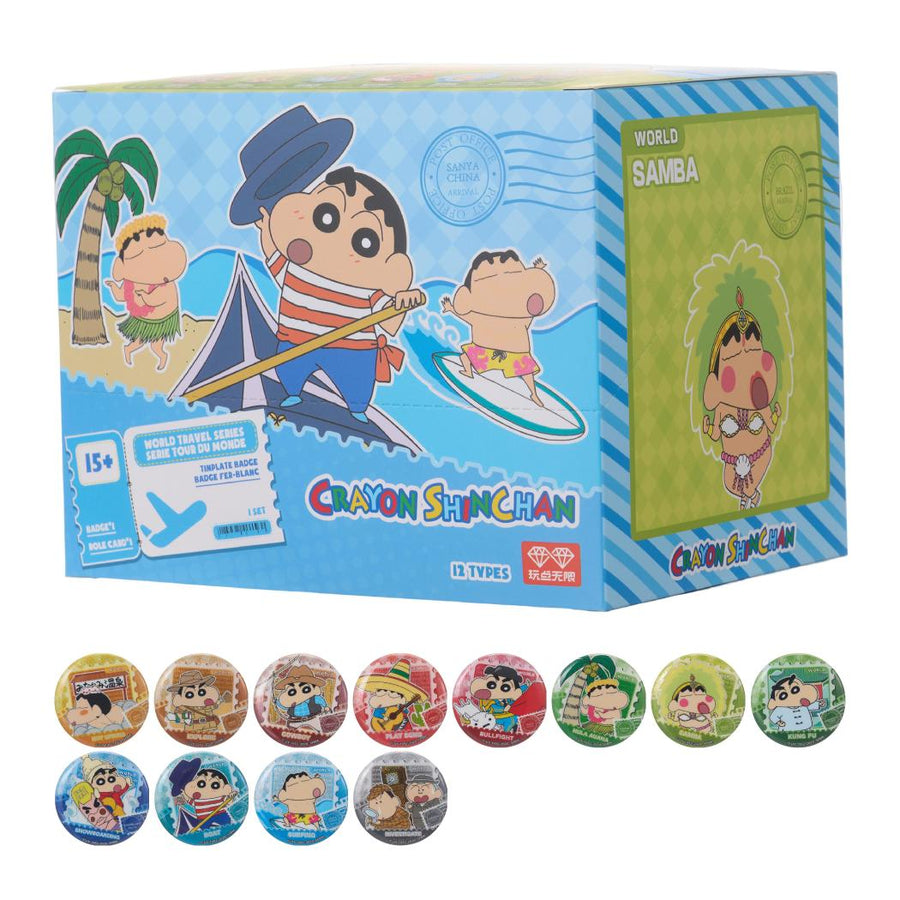 Crayon Shinchan World Travel Series Tinplate Badge