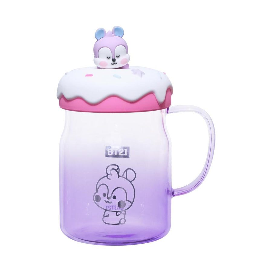 BT21 BABY Collection Glass Mug with Lid & Decoration 640mL (MANG)