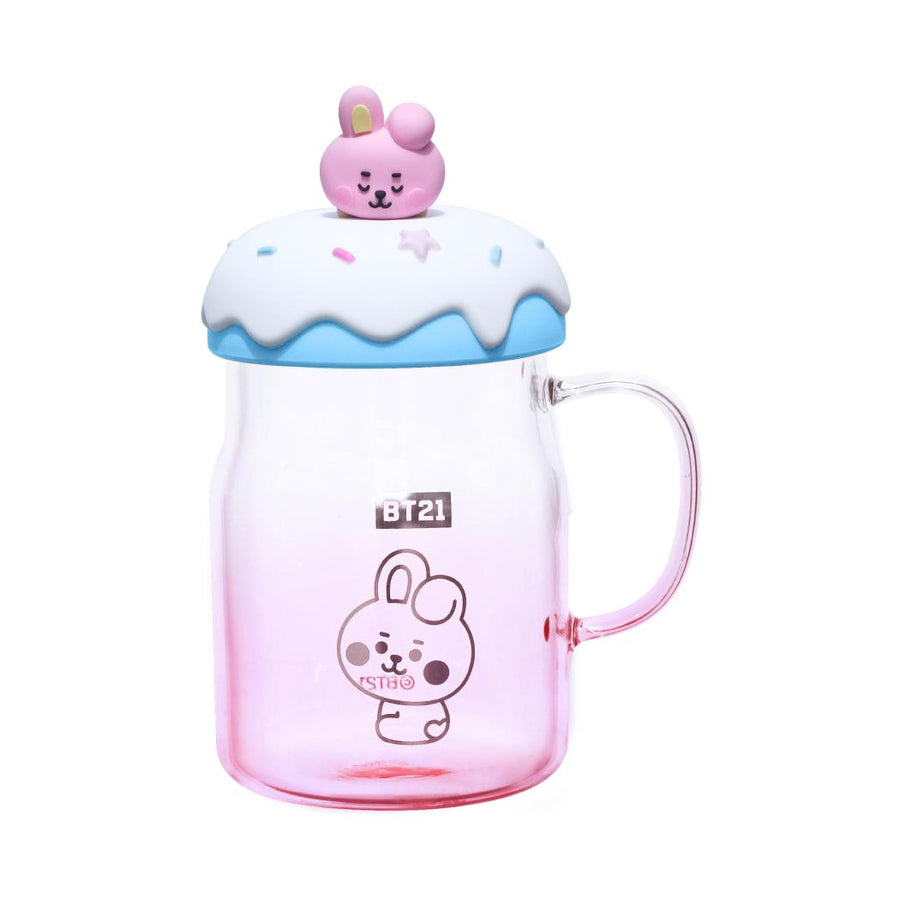 BT21 BABY Collection Glass Mug with Lid & Decoration 640mL (COOKY)