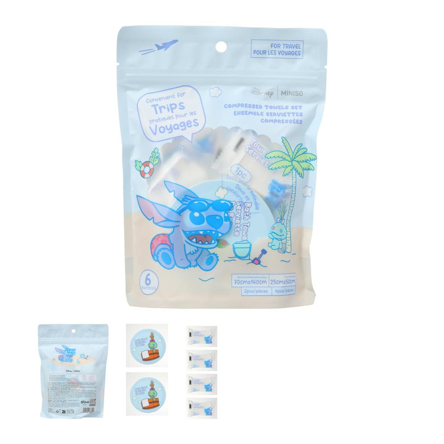 Disney Lilo & Stitch Collection Compressed Towels Set (4-Piece Towels & 2-Piece Bath Towels)