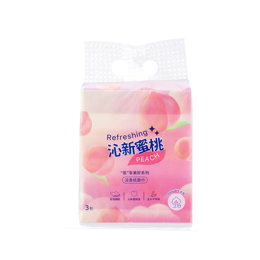 Miniso Beautiful Series Light Scented Facial Tissues (Peach, 3 Pack)