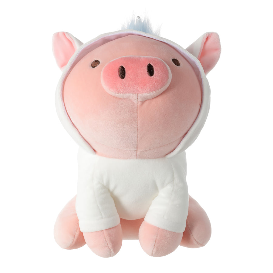 10in. Sitting Piglet Plush Toy with Hat(Unicorn Hat)