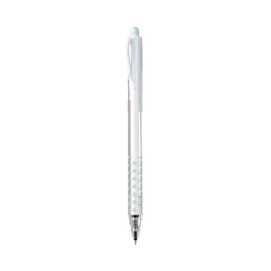 Cat Paw Collection Retractable Gel Pen (0.5mm, Black) (Green Barrel)