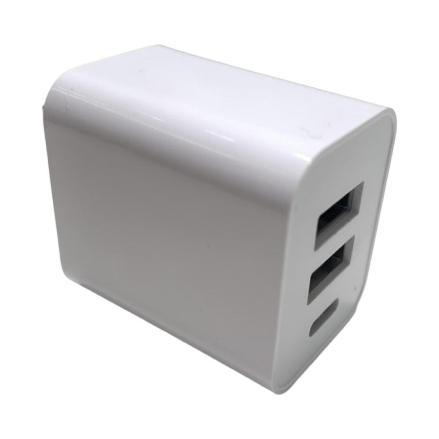15W Charger  Model: ST790 (White, USB-C Port & Dual USB-A Ports )