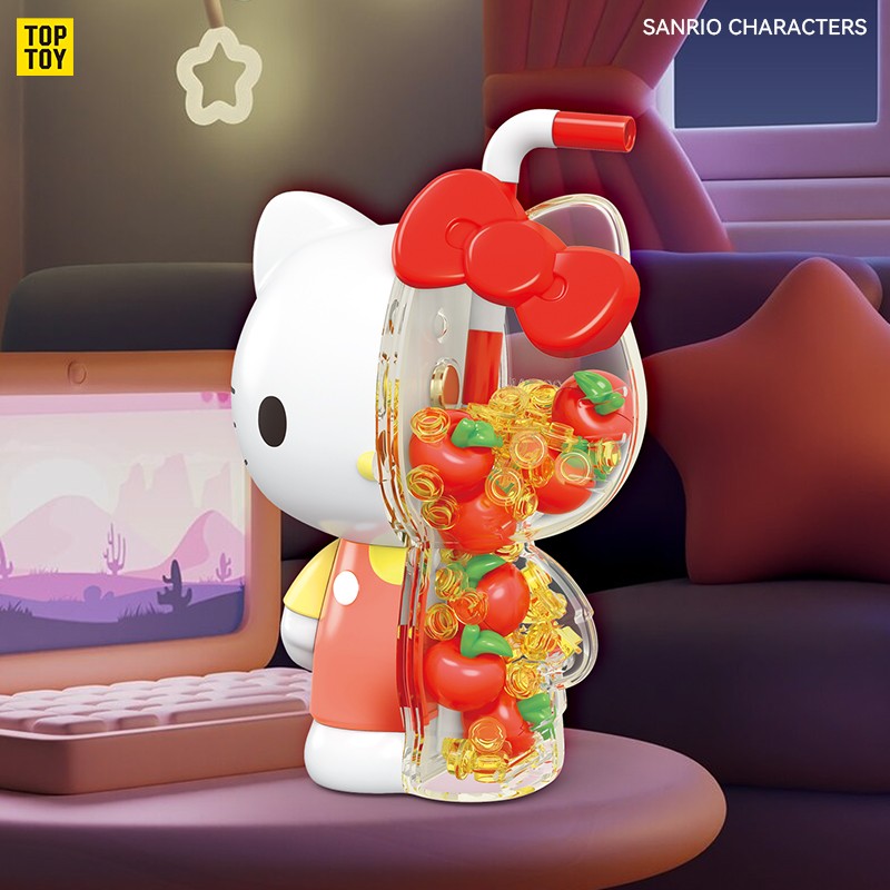 Sanrio characters-Sparkling Water Doll Series Building Blocks-Apple Sparkling Water (Hello Kitty)