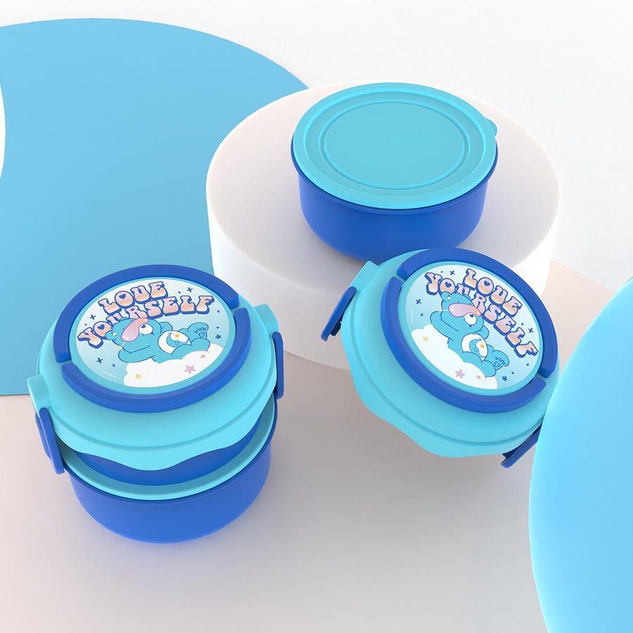 Care Bears Collection Round Double Layered Lunch Box (1100mL)(Blue)