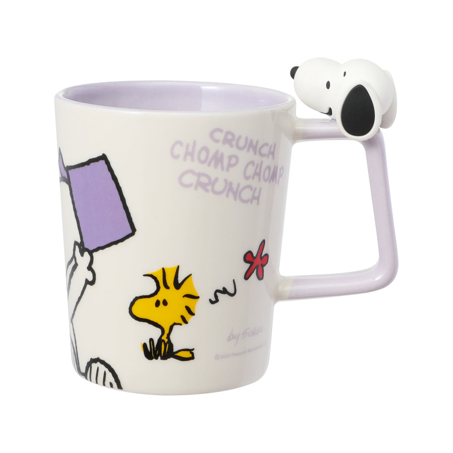 Snoopy Colorful Life Collection Ceramic Cup with Figure Decoration (300mL)(Purple)