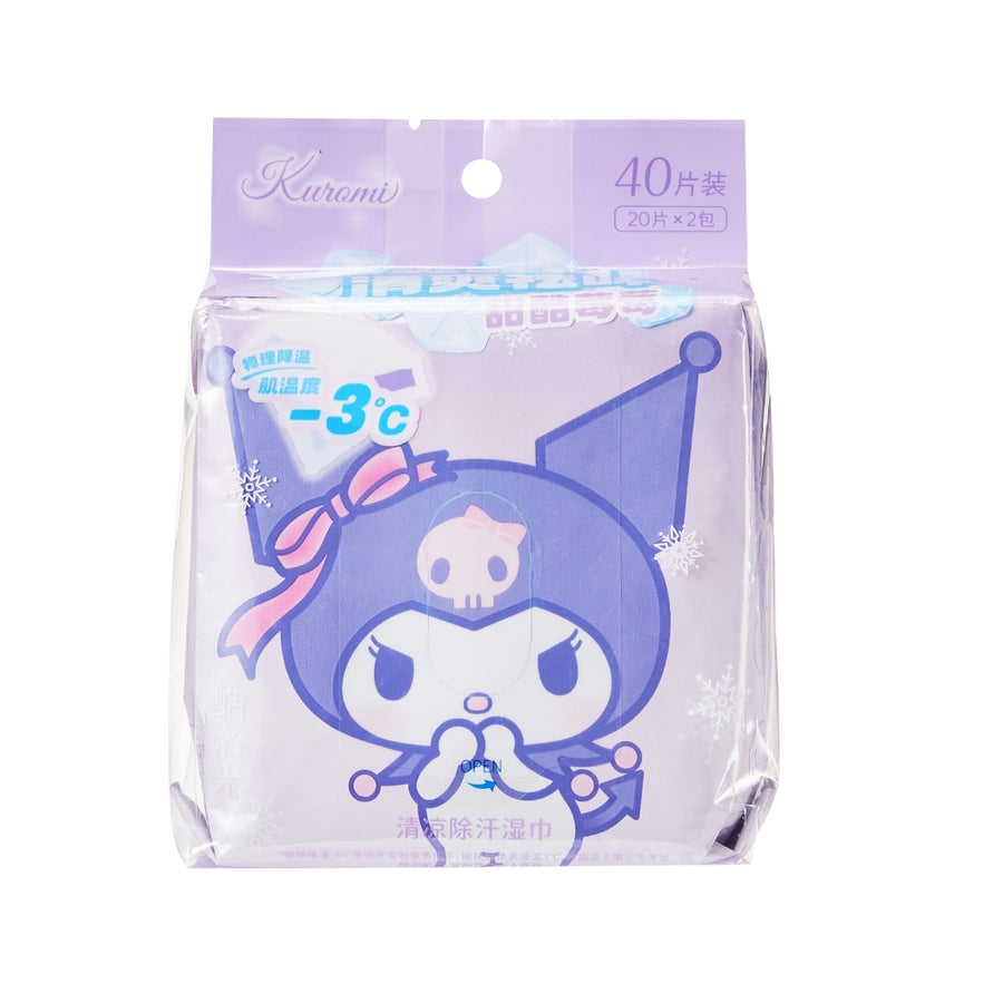 Cooling Wipes 20 Wipes×2 Packs (Kuromi)