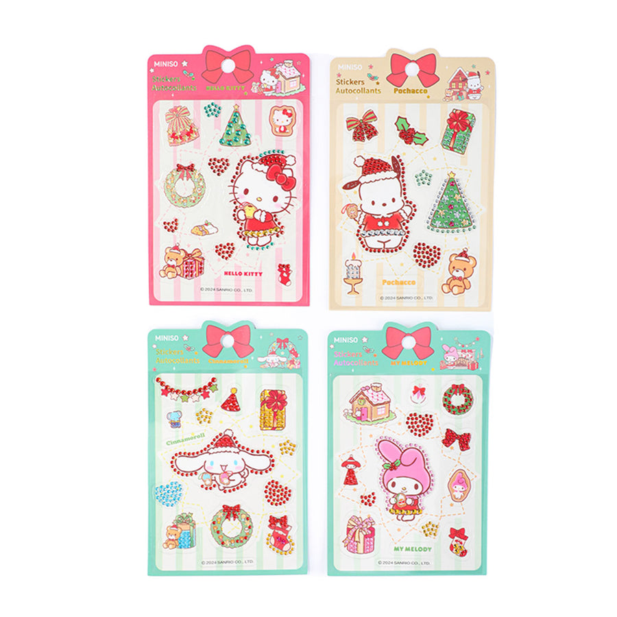 Sanrio characters Christmas Collection Diamond Stickers (4 Assorted Models)