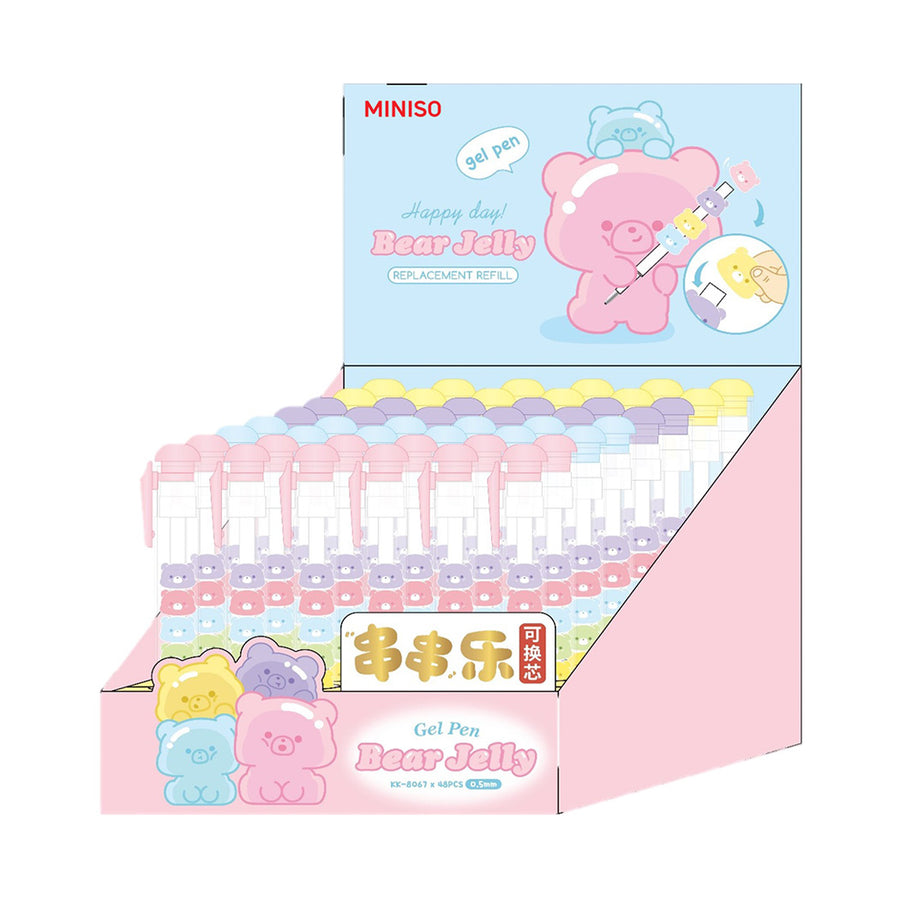 Bear Jelly Beadable Gel Pen (0.5mm, Black) (4 Assorted Models) PDQ