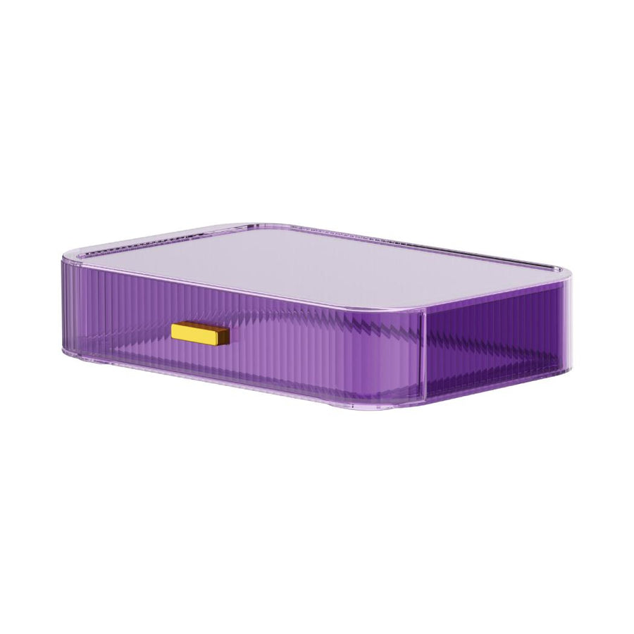 Stripe Series Singler-layer Cosmetic Drawer Organizer (XL)(Purple)