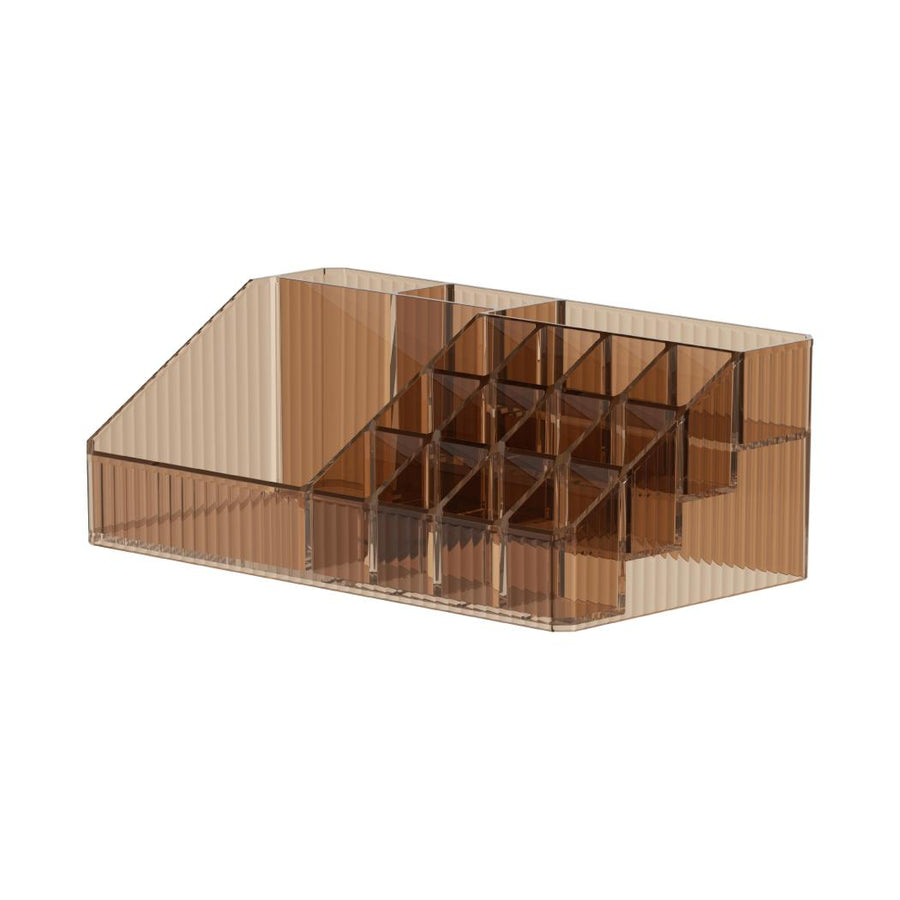 Stripe Series Cosmetic Organizer (L)(Brown)