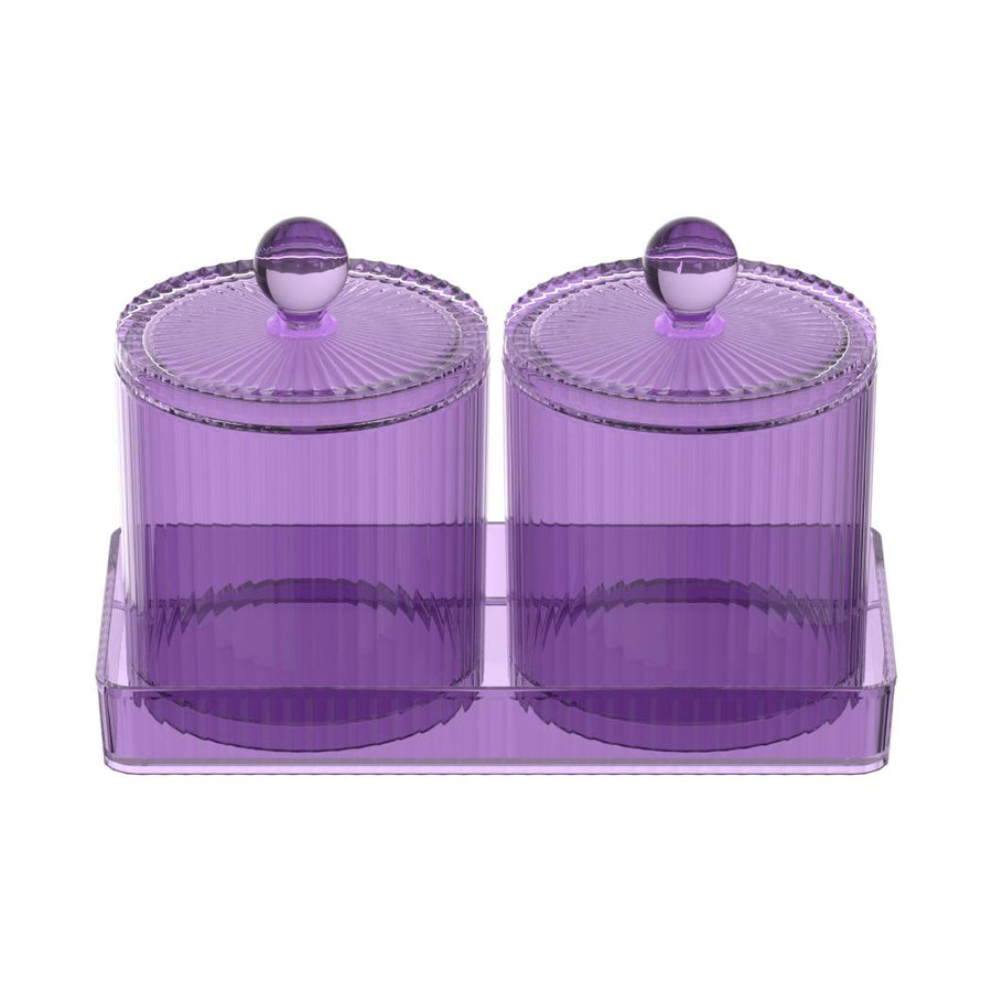 Stripe Series Cosmetic Organizer Set (1 set)(Purple)