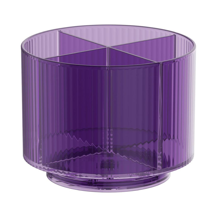 Stripe Series Rotating 4 Compartments Cosmetic Organizer (Purple)