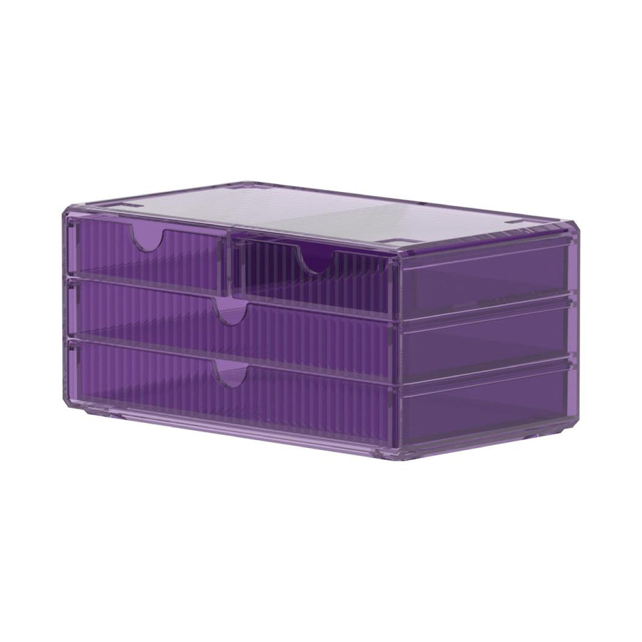 Stripe Series Cosmetic Drawer Organizer (L)(Purple)