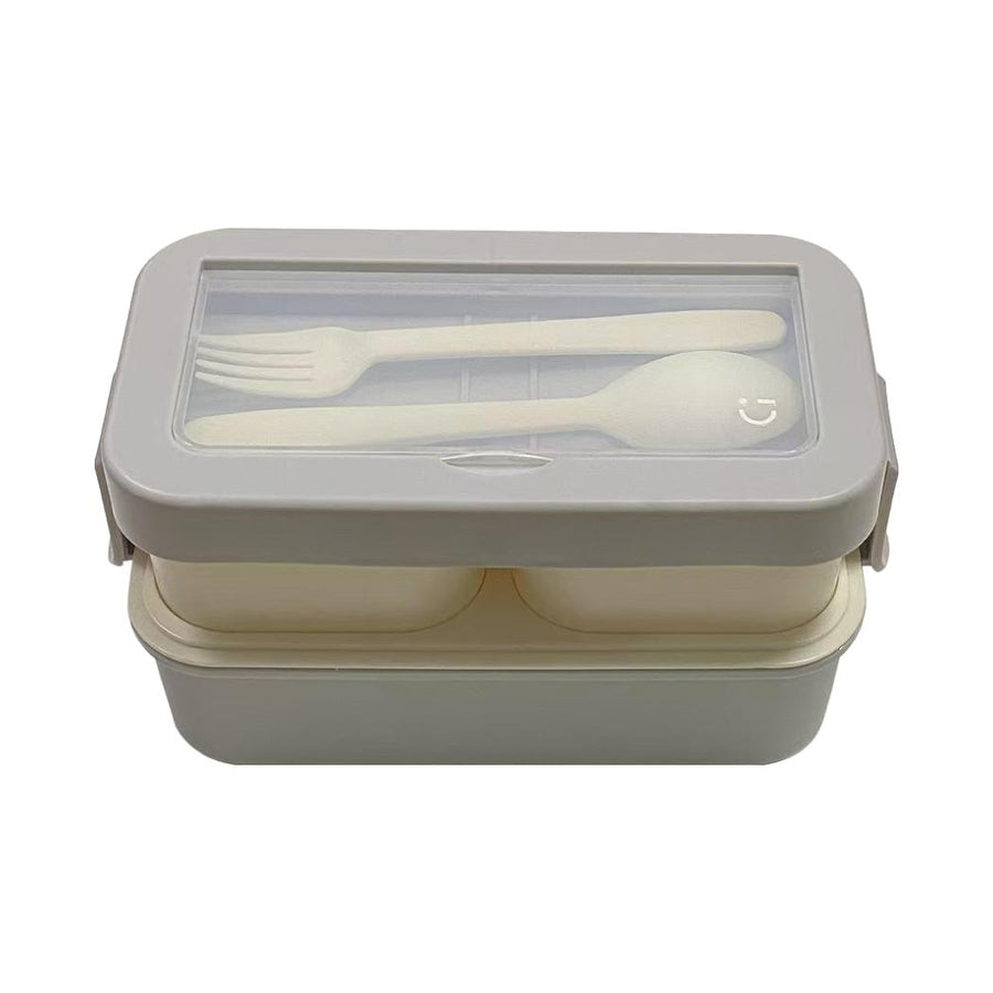 Simple Style Square Double-layer Bento Box 1400mL(Gray)
