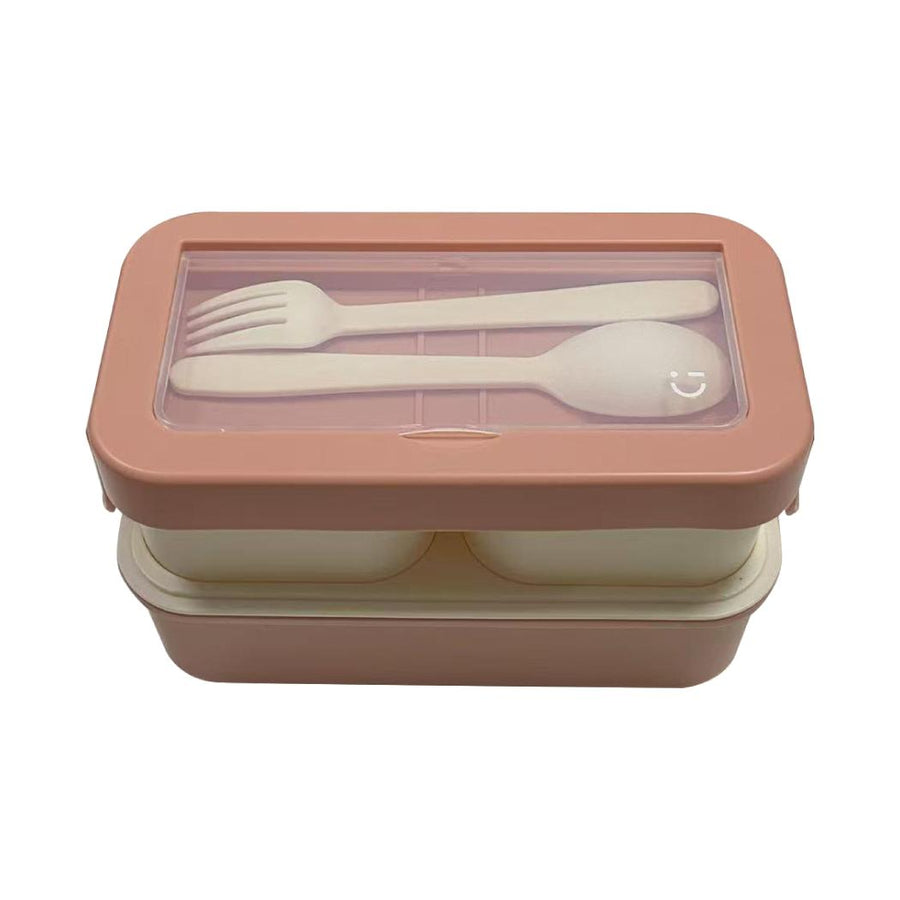 Simple Style Square Double-layer Bento Box 1400mL(Red)