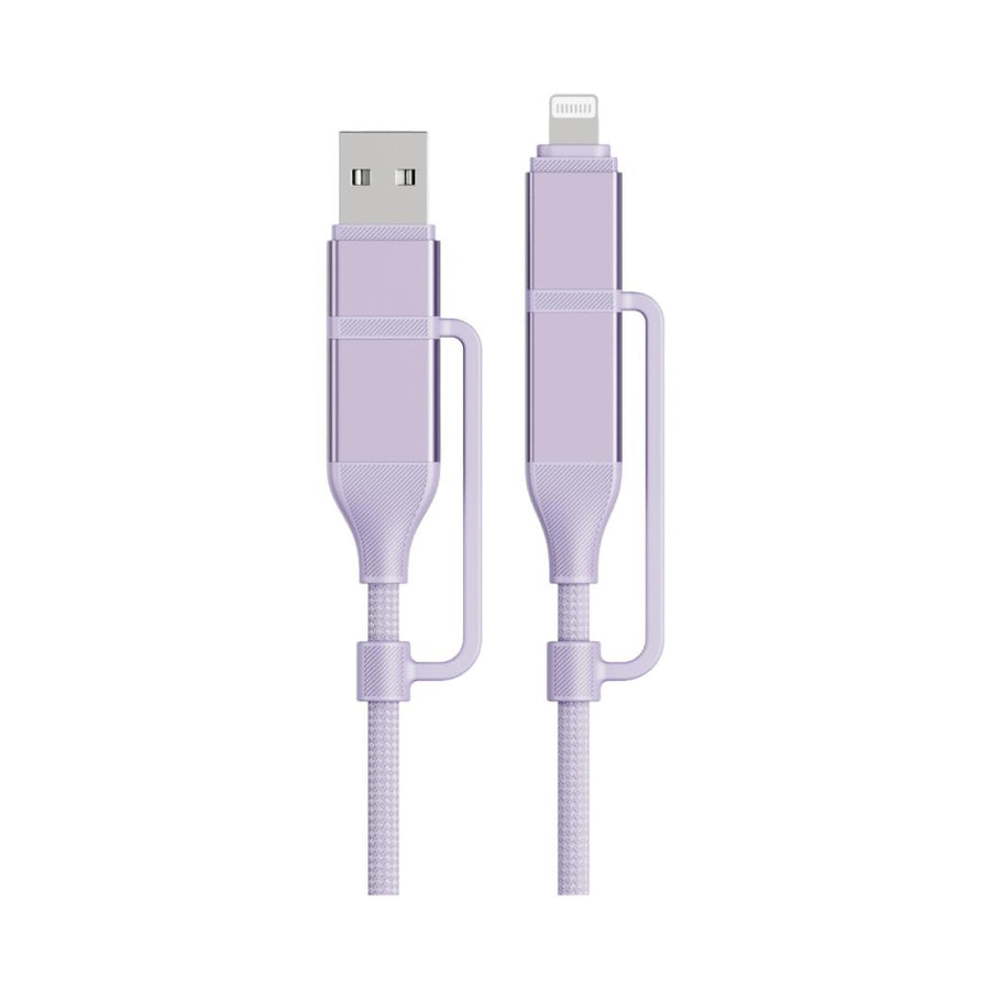 Macaron Series 4-in-1 Fast Charging Data Cable(Purple)