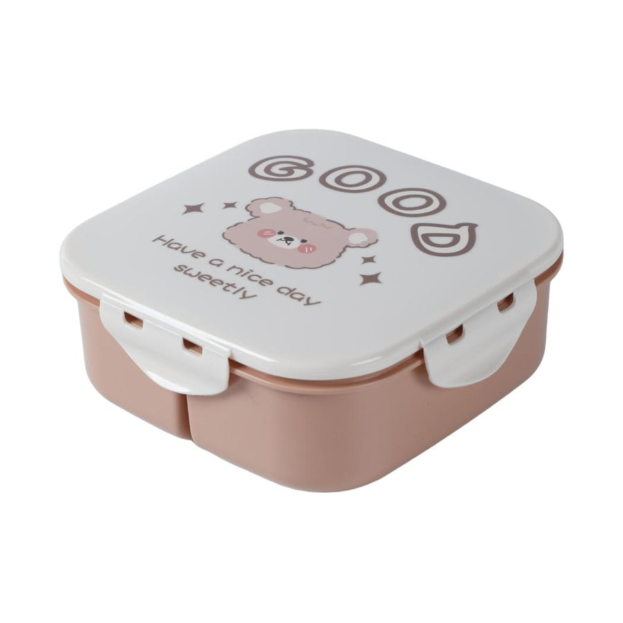 Cartoon Square Lunch Box 1350ml(Brown)