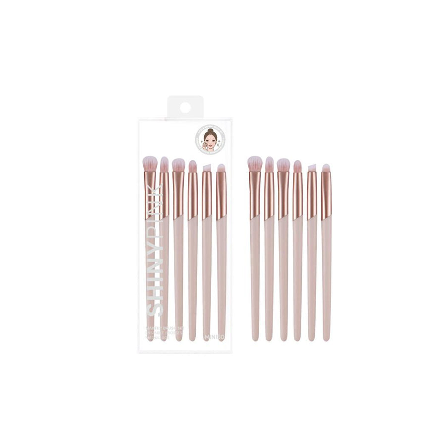 Pink Series Eye & Brow Makeup Brush Set (6 pcs)
