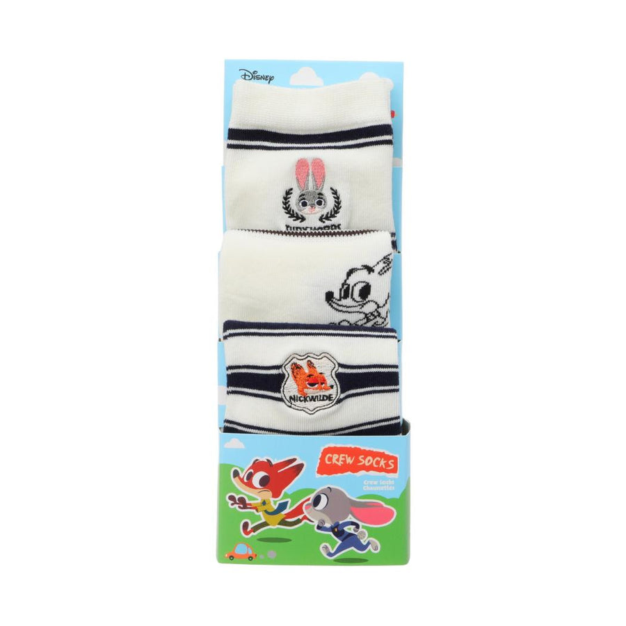 Disney Zootopia Collection Women's Crew Socks Gift Box (3 Pairs)