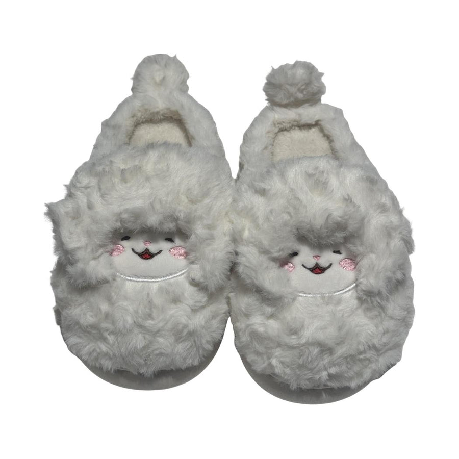Make a Friend Series Plush Slippers(cici, White,37-38)