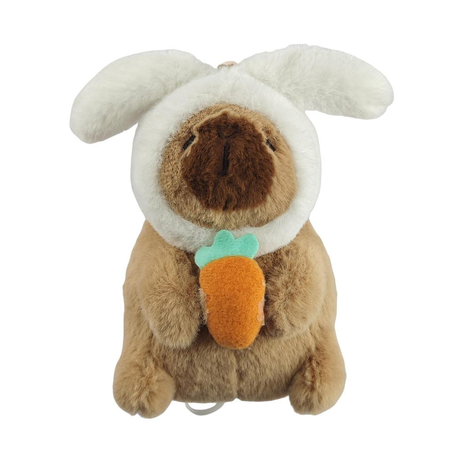 5in. String-Drawing Movable Mimi Bara Plush Pendant(Movable Tail, Bunny Hat)
