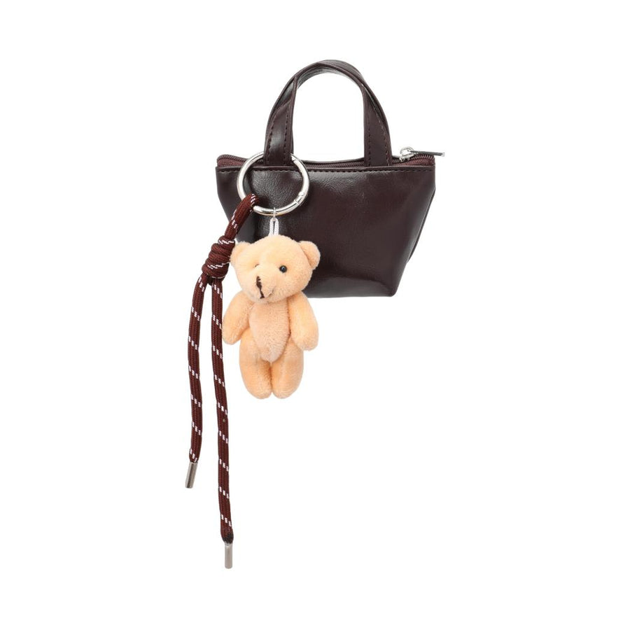 Bag Charm Series Little Bear Mini Tote Coin Purse(Dark Brown)