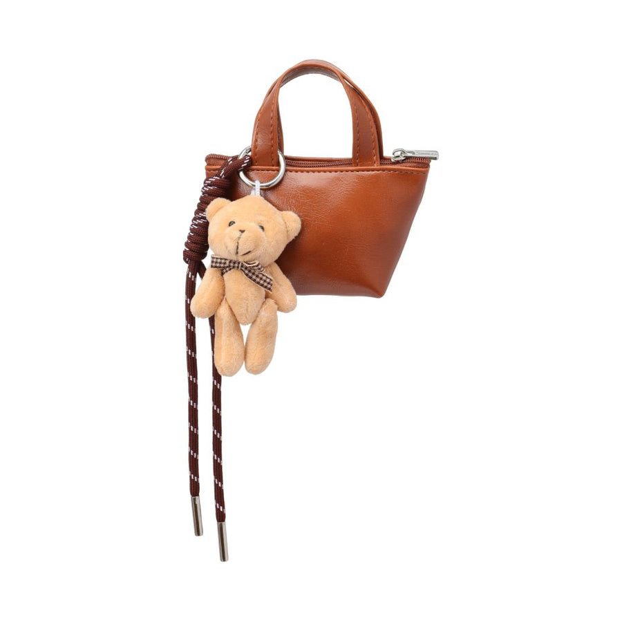 Bag Charm Series Little Bear Mini Tote Coin Purse(Brown)