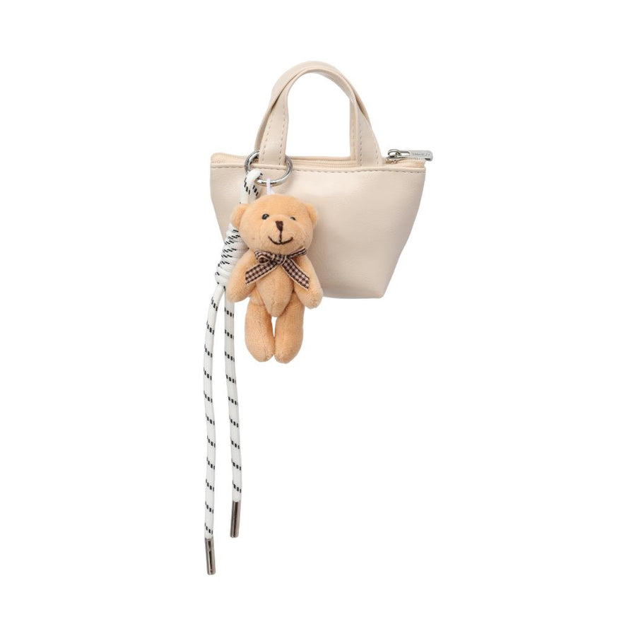 Bag Charm Series Little Bear Mini Tote Coin Purse(Beige)