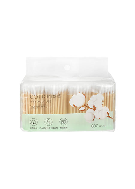 800 Count Wooden Stick Cotton Swabs[200 Count X4](White)