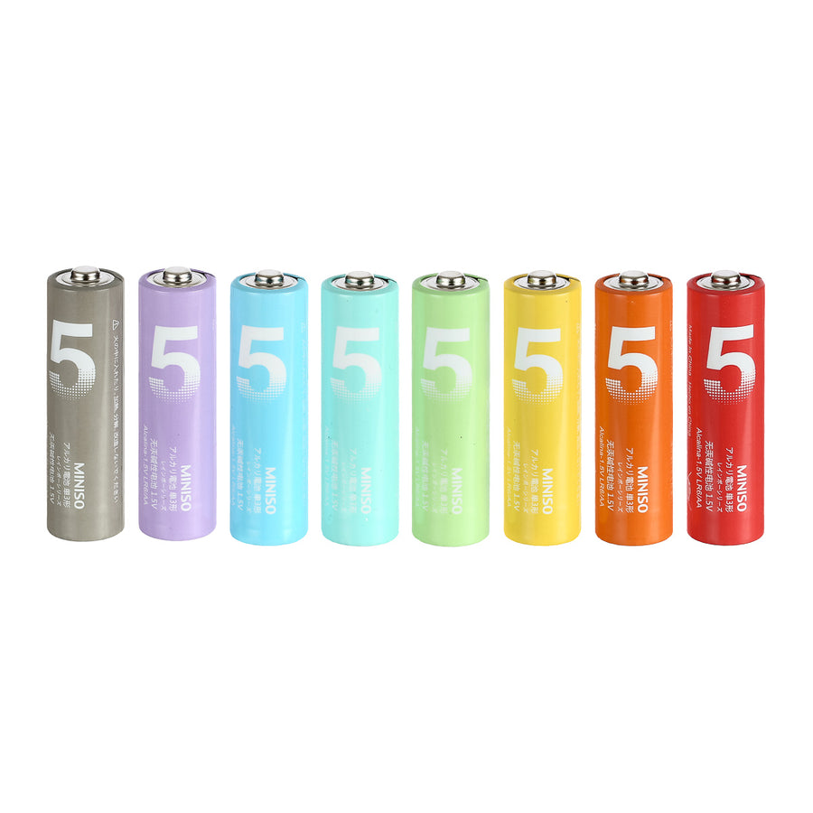 AA Alkaline Battery 8 Pack(Colorful)