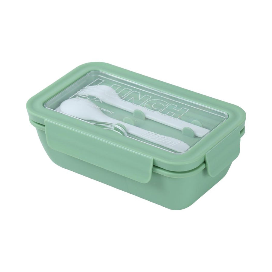 Solid Color Flip-Lid Lunch Box 1100mL(Green)