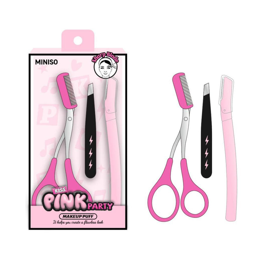 Pink Party Series Classic Eyebrow Trimmer Kit (3 pcs)